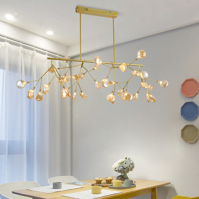 Heracleum Island Pendant Light Contemporary Metallic Dining Room Suspension Lamp
