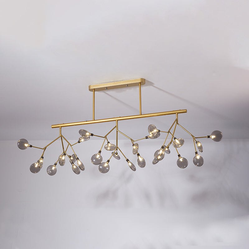 Metal Linear Island Light Fixture Modernist LED Pendant Lamp with Branching Design