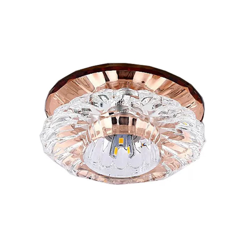 Crystal Blossom Flush Mount Fixture Modernist LED Ceiling Flush with Layered Design for Corridor