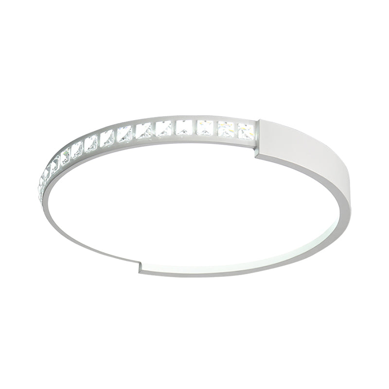 16"/19.5"/20.5" Wide Round Flush Mount Lighting Crystal LED Bedroom Living Room Flush Ceiling Light in Warm/White Light