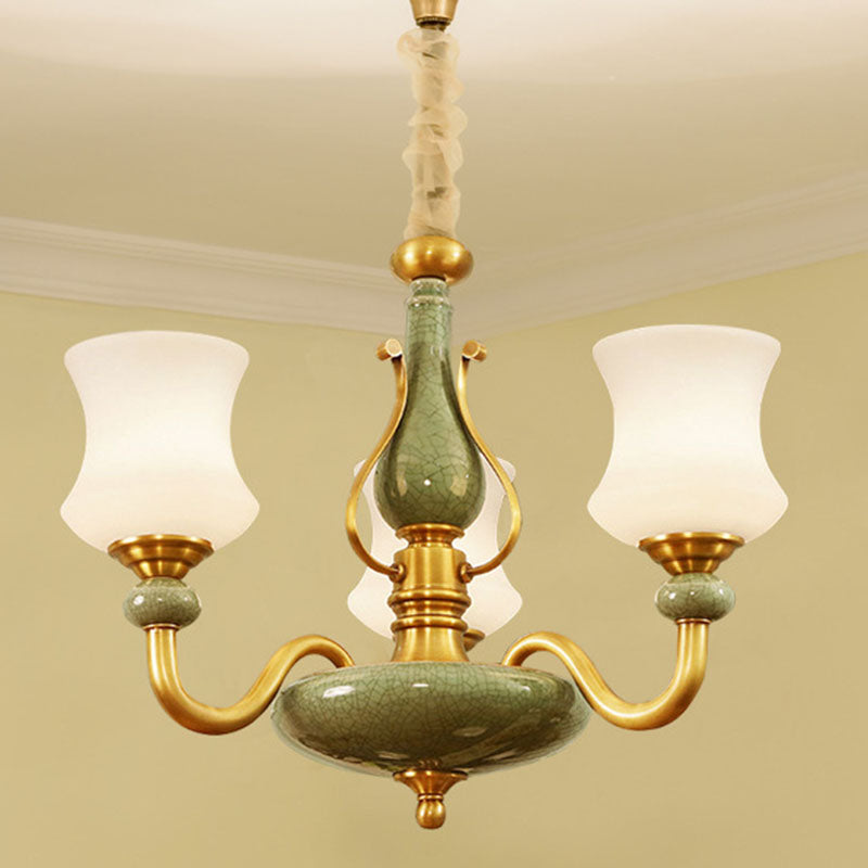 Lámpara colgante de sala de estar cónica vidrio esmerilado accesorio de iluminación de lámpara minimalista en verde