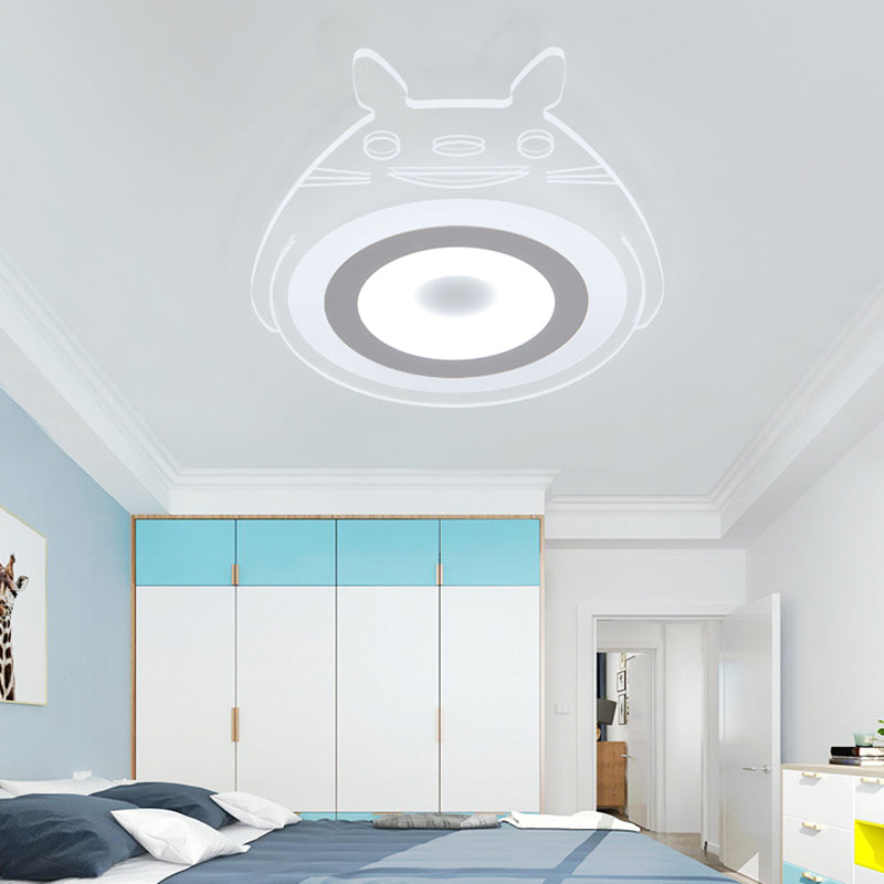 Cartoon Character Pet Ceiling Fixture Animal Acrylic LED Ceiling Mount Light in White for Baby Room