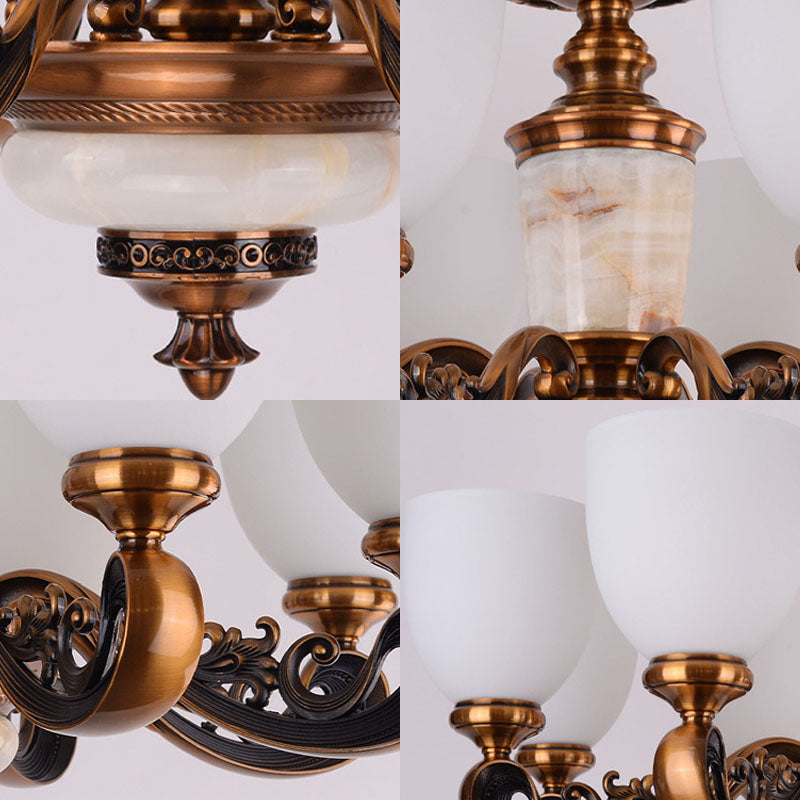 Kuppel Wohnzimmer Anhänger Kronleuchter weißes Glas Minimal hängende Deckenleuchte