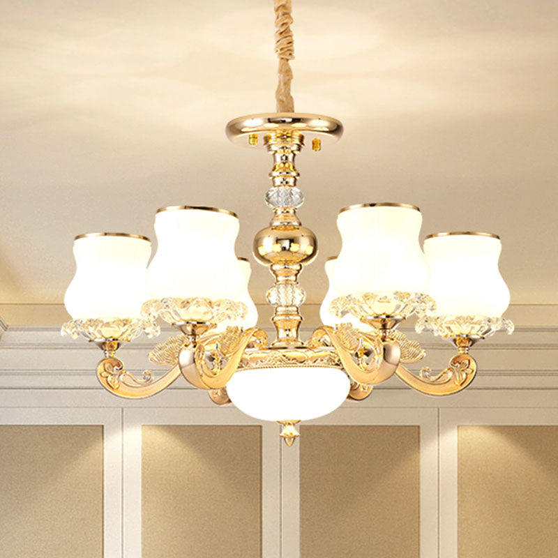 Calabaza Kit de luz colgante de vidrio modernidad Candelera de oro de oro para sala de estar