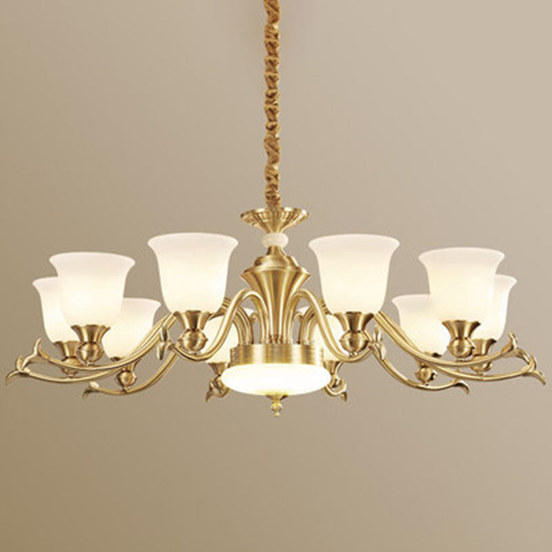 Gold Bell Lighting Modernidad Modernidad Opaline Glass Chandelier Lighting para sala de estar