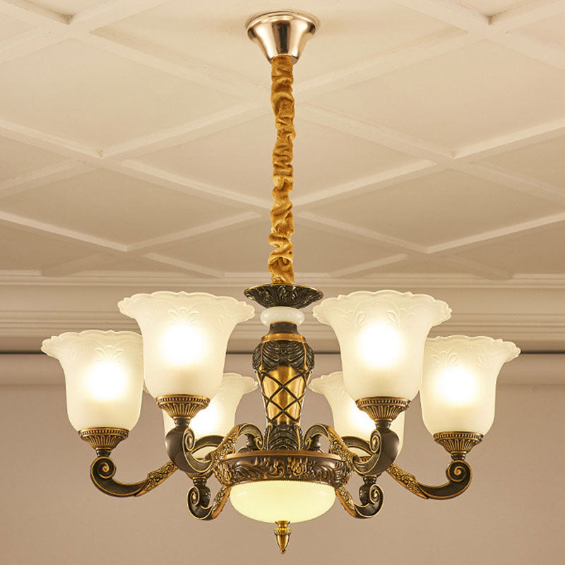 Iluminación de la lámpara de campana simplicidad con esmalte de vidrio acanalado