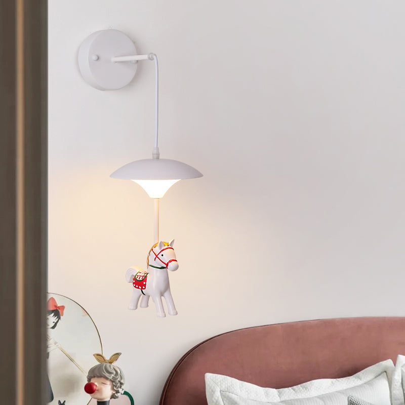 Mushroom Shade Wall Light Kid Kid LED acrilico Lampada montata a parete bianca con decorazione dei cartoni animati