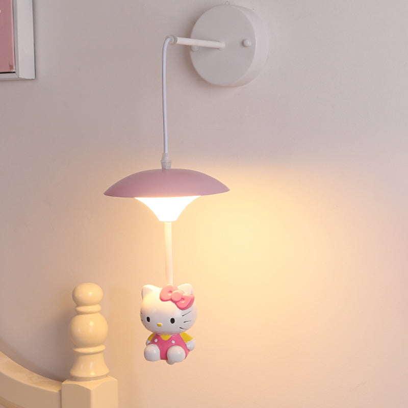 Mushroom Shade Wall Light Kid Kid LED acrilico Lampada montata a parete bianca con decorazione dei cartoni animati