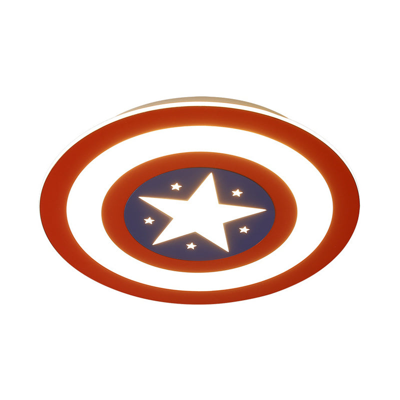 Metalen Captain Shield inbouwlamp Kid LED rood en blauw inbouwplafondlamp