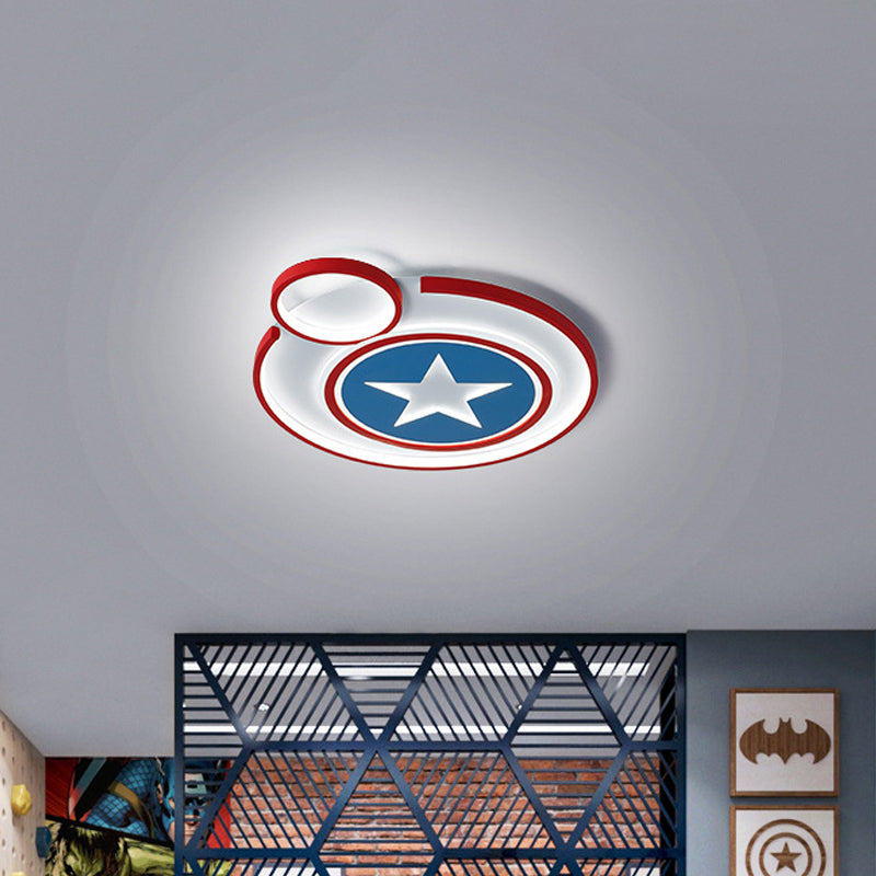 Plafonnier créatif à LED en métal pour chambre d'enfant Captain Shield, blanc