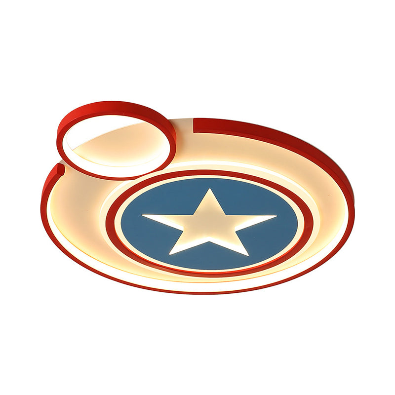 Plafonnier créatif à LED en métal pour chambre d'enfant Captain Shield, blanc