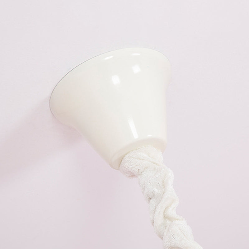 Resin Rainbow Unicorn Chandelier Light Cartoon Pink Ceiling Pendant with Tapered Fabric Shade for Nursery