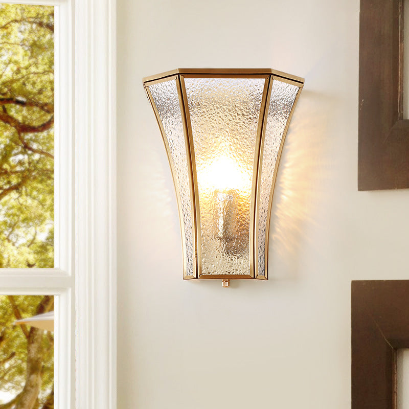 Trumpet Sconce Light Tradited Textured Glass teiolo 1 Fun a parete Gold Muro per soggiorno
