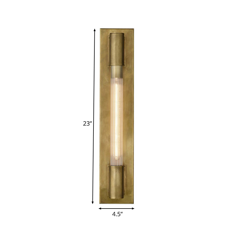 Pipe Metal Sconce Light Colonial 1 Head Black/Gold Wall Lighting Fixture for Living Room