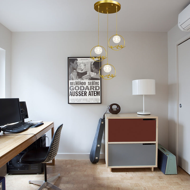 Luce a sospensione per la camera da letto Globe Fumo vintage Grigio/Clear/Amber Luci 1/3 Luci appese Light con baldacchino rotondo/lineare