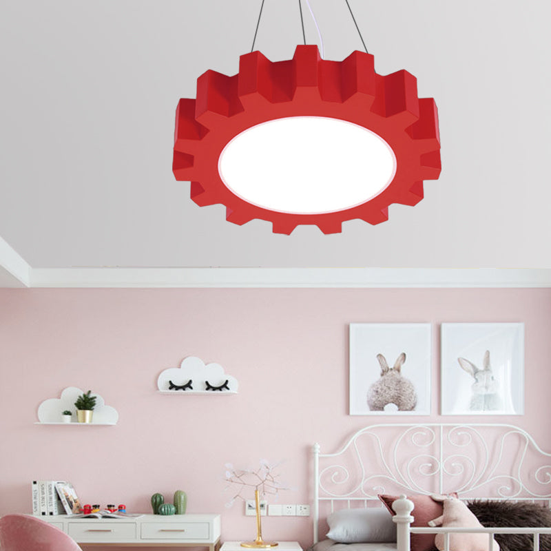 Creative Gear Pendant Light Acrylic Candy Colored LED Suspension Light for Kindergarten