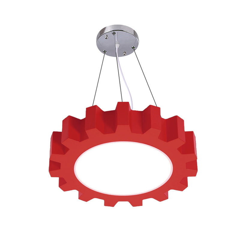 Creative Gear Pendant Light Acrylic Candy Colored LED Suspension Light for Kindergarten