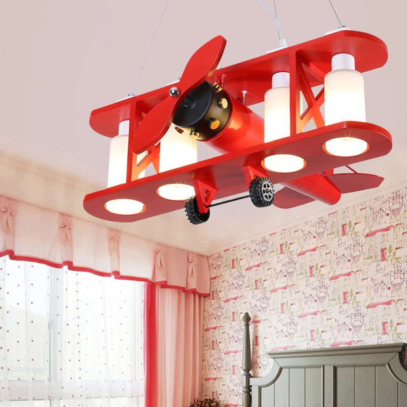 Glider Shape Pendant Light 4 Lights Cool Metal Hanging Light for Kindergarten Cloth Shop