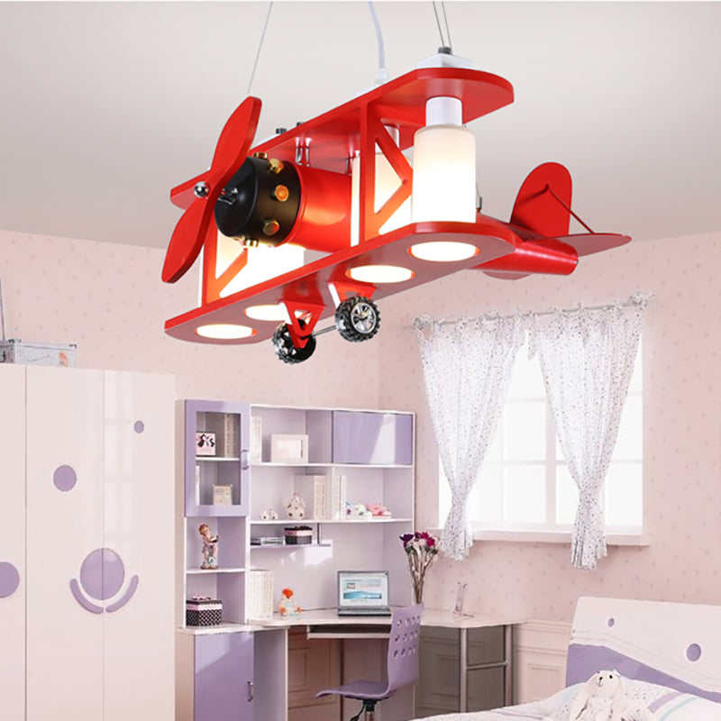 Glider Shape Pendant Light 4 Lights Cool Metal Hanging Light for Kindergarten Cloth Shop