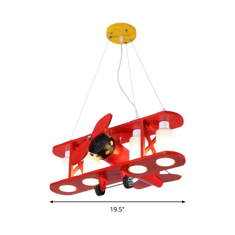 Glider Shape Pendant Light 4 Lights Cool Metal Hanging Light for Kindergarten Cloth Shop