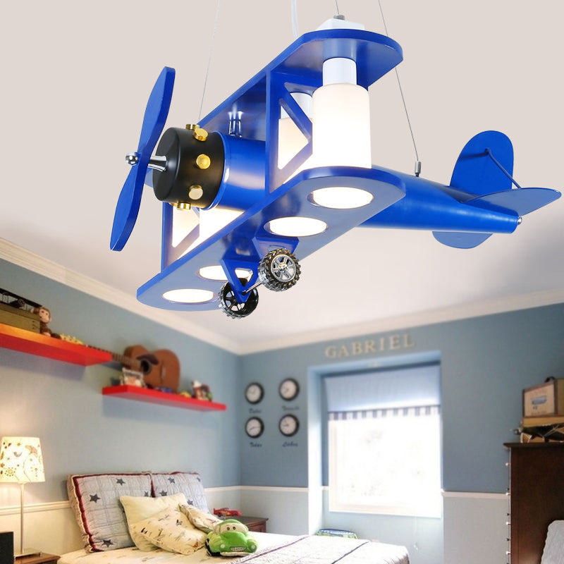 Glider Shape Pendant Light 4 Lights Cool Metal Hanging Light for Kindergarten Cloth Shop