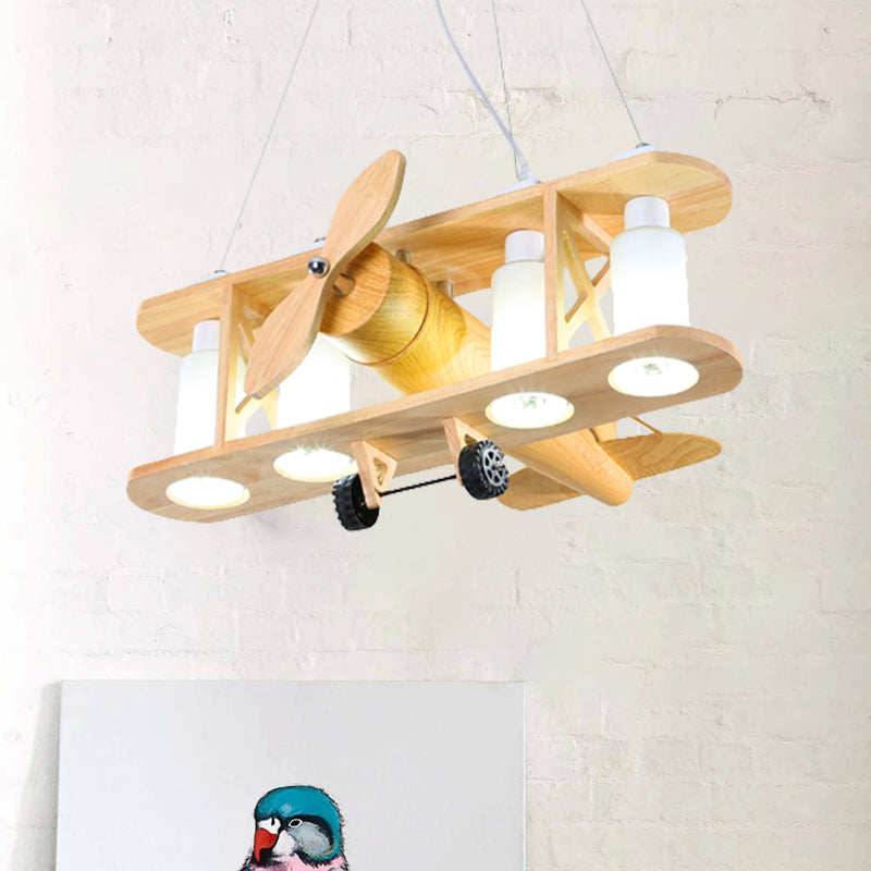 Glider Shape Pendant Light 4 Lights Cool Metal Hanging Light for Kindergarten Cloth Shop