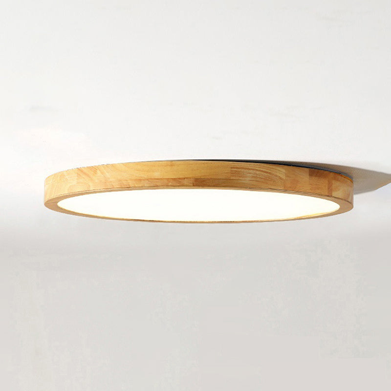 Geometrische Woonkamer Flush Fixture Houten Moderne Plafond Licht LED Flush Mount, Beige