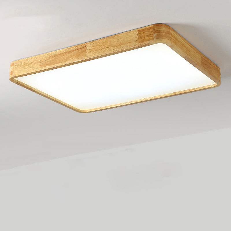 Geometrische Woonkamer Flush Fixture Houten Moderne Plafond Licht LED Flush Mount, Beige