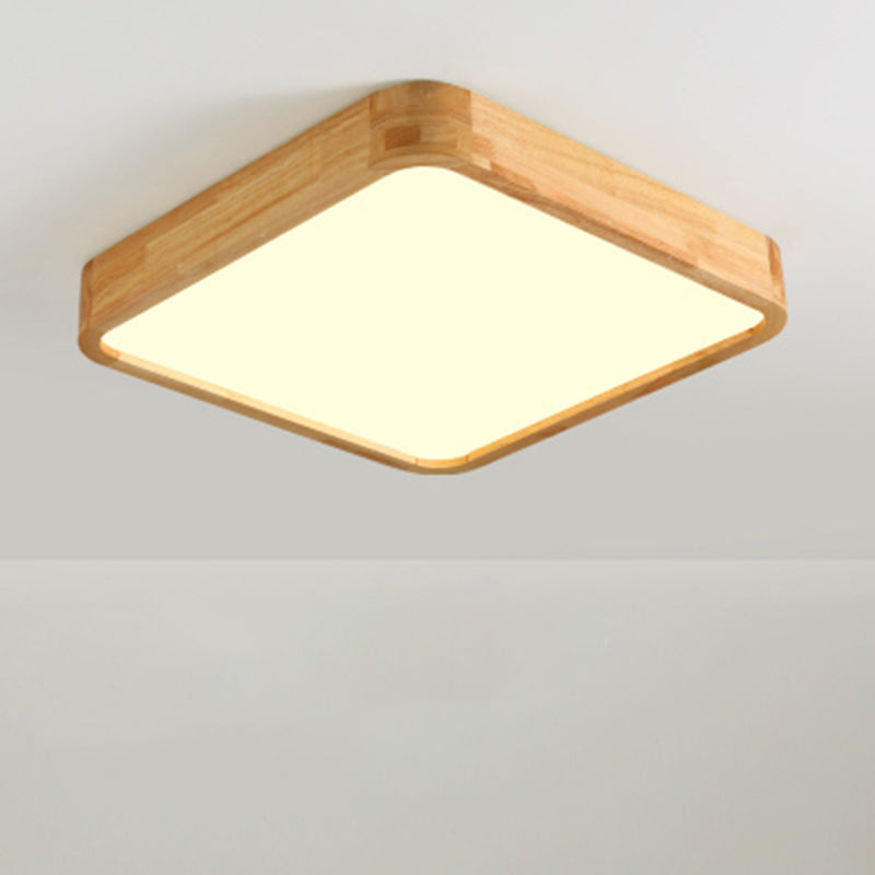 Geometrische Woonkamer Flush Fixture Houten Moderne Plafond Licht LED Flush Mount, Beige