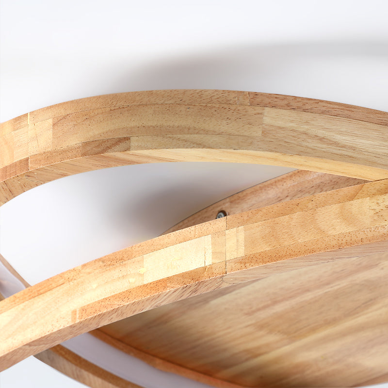 Legno Ellipse LED Flush Monte Contemporary Beige Flushmount Massimale Luce per Living Room