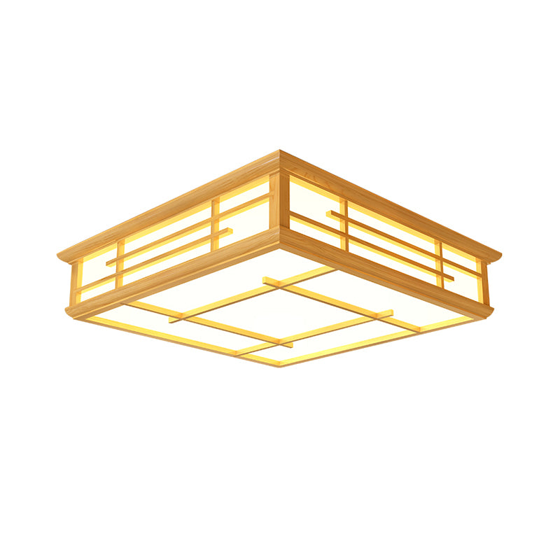 Japanische geometrische LED Flush Decke Licht Acryl Wohnzimmer Flush Montage Beleuchtung Armatur in Holz