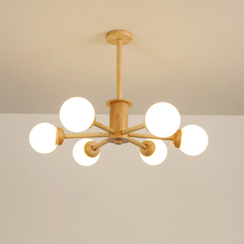 LED DE MADERA DE LA SALA RADIAL Luz de techo colgante contemporáneo LED