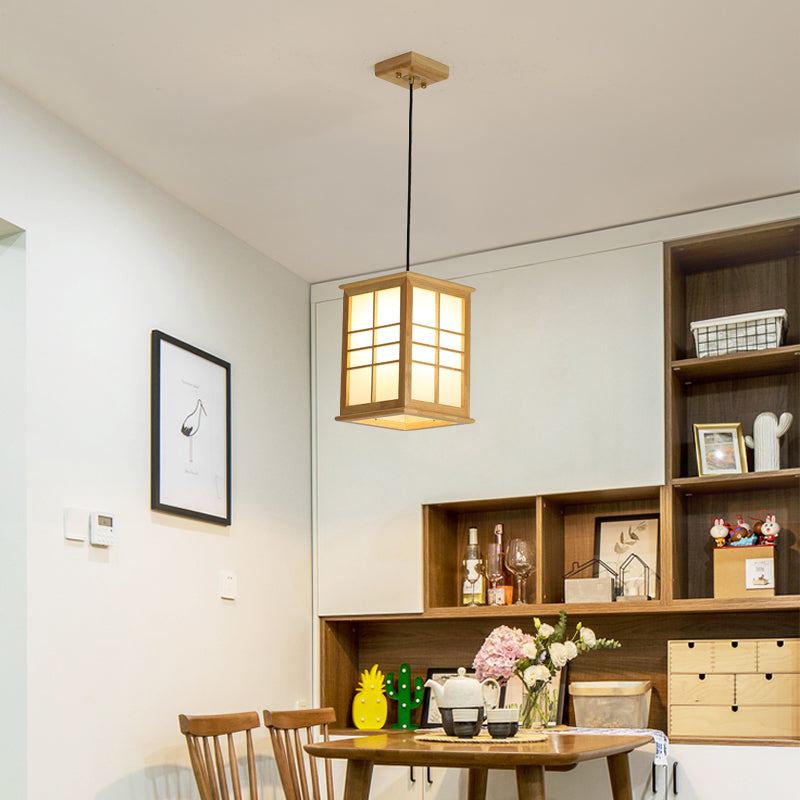 Modern Rectangle Shaped Multi-Pendant Wooden LED Dining Room Hanging Light Fixture