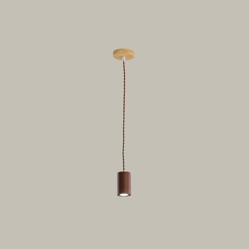 Geometric Shaped Ceiling Pendant Simple Wooden LED Kitchen Suspension Light in Beige