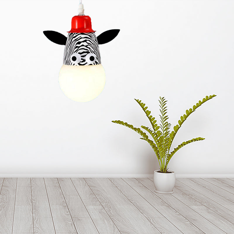 Animal Baby Bedroom Pendant Light Metal Modern Cartoon Hanging Light