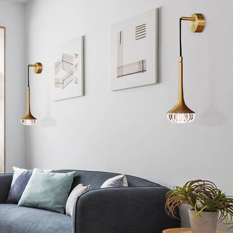 Vetro a testura chiaramente testurizzati a parete svasata fonce moderna 1 illuminazione montata a parete per soggiorno per soggiorno