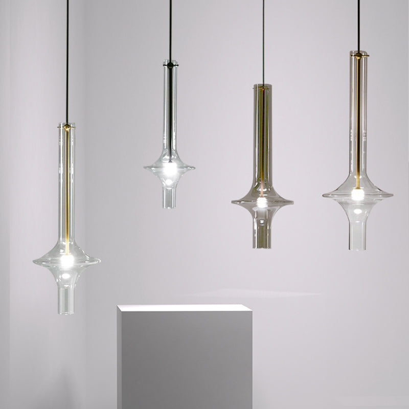 Langwerpige eetkamer hanger lichte kit glas 1-licht moderne stijl hanglamp