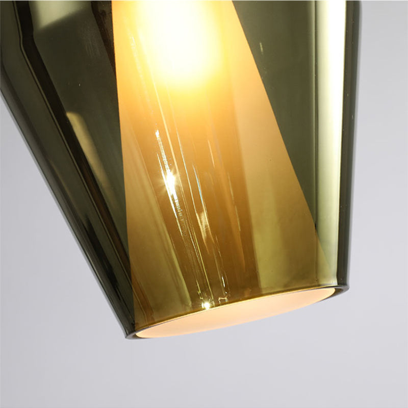 1 Glühbirnen -Esszimmer -Pendel leichte moderne Tropfenlampe mit Geometrieglasschatten
