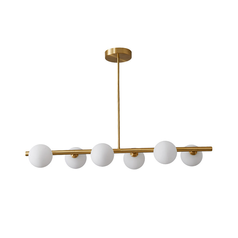 Simplicity Ball Island Light Kit Glass Dining Room Pendant Lighting Fixture in Brass