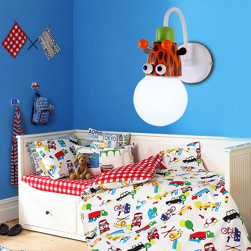 Metalen dieren gezicht muur licht 1 kop cartoon wand sconce voor kinderslaapkamer badkamer badkamer