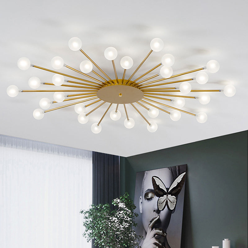 Radial Bedroom Flush Mount Fixture Metal LED Minimalistic Close to Ceiling Light