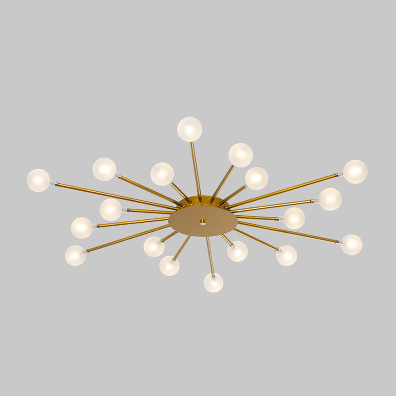 Radial Bedroom Flush Mount Fixture Metal LED Minimalistic Close to Ceiling Light