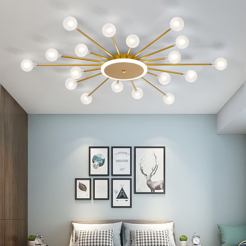 Radial Bedroom Flush Mount Fixture Metal LED Minimalistic Close to Ceiling Light