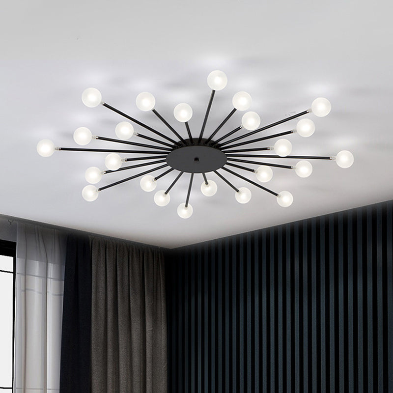 Radial Bedroom Flush Mount Fixture Metal LED Minimalistic Close to Ceiling Light