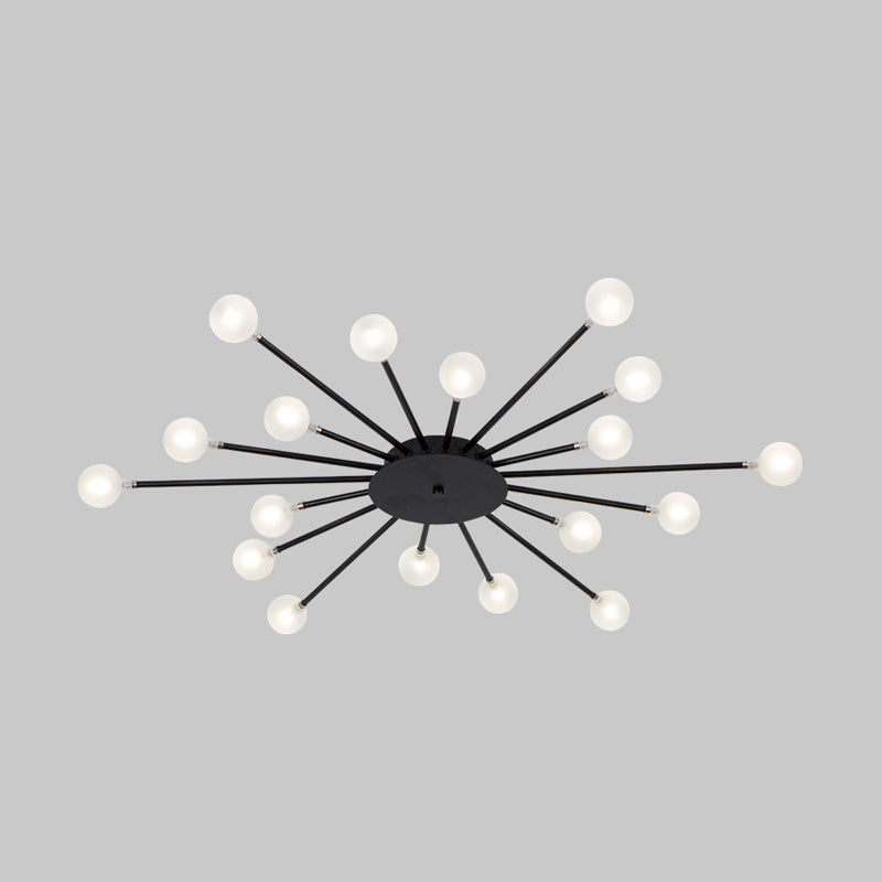 Radial Bedroom Flush Mount Fixture Metal LED Minimalistic Close to Ceiling Light