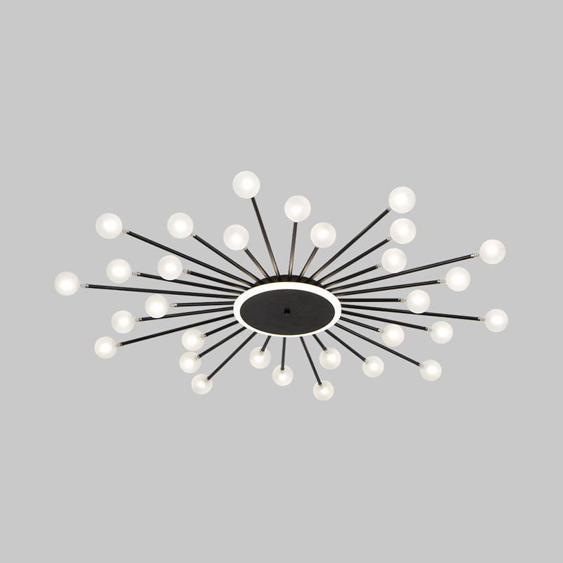 Radial Bedroom Flush Mount Fixture Metal LED Minimalistic Close to Ceiling Light