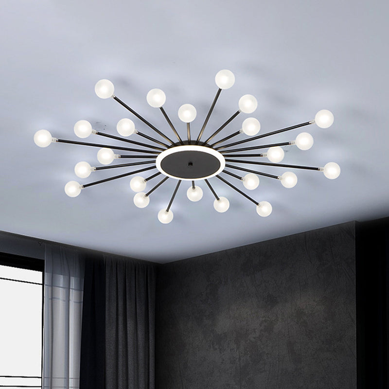 Radial Bedroom Flush Mount Fixture Metal LED Minimalistic Close to Ceiling Light