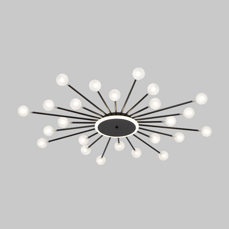 Radial Bedroom Flush Mount Fixture Metal LED Minimalistic Close to Ceiling Light