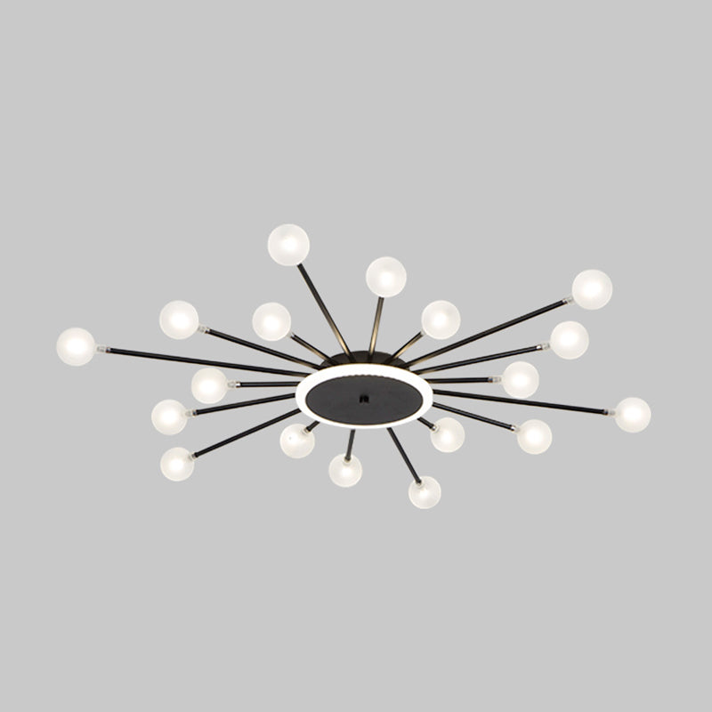 Radial Bedroom Flush Mount Fixture Metal LED Minimalistic Close to Ceiling Light