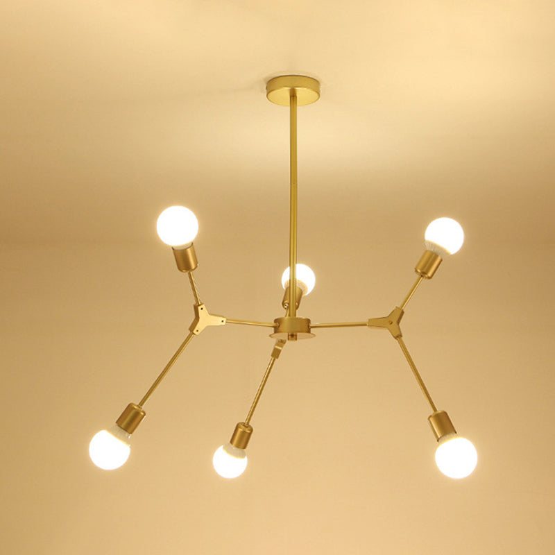 Fronte di illuminazione a sospensione moderna di metallo Sputnik lampadario con tonalità di vetro bianco molecolare